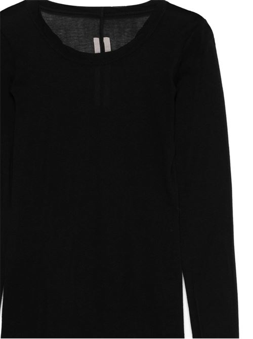 Forever rib ls t in black mini rib jersey RICK OWENS | RP01E7202MR09